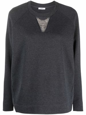 Peserico ball-chain detail sweatshirt - Grey