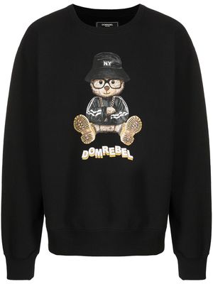 DOMREBEL teddy bear logo-print sweatshirt - Black