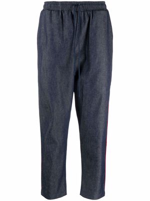 Alchemy tapered-leg cropped relaxed trousers - Blue