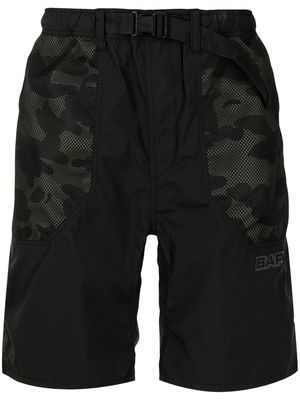 A BATHING APE® camouflage-print track shorts - Black