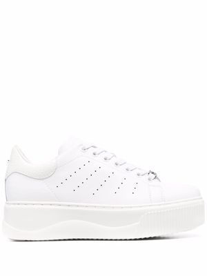 Cult perforated flatform sneakers - White