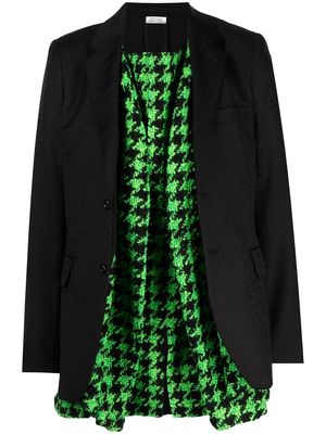 Comme Des Garçons Homme Plus houndstooth-layered single-breasted jacket - Green