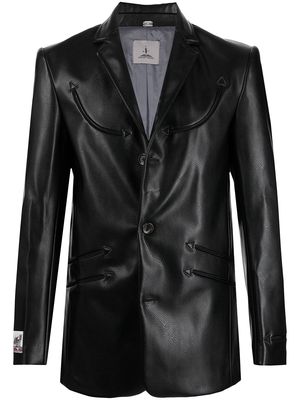 Boramy Viguier faux-leather blazer - Black