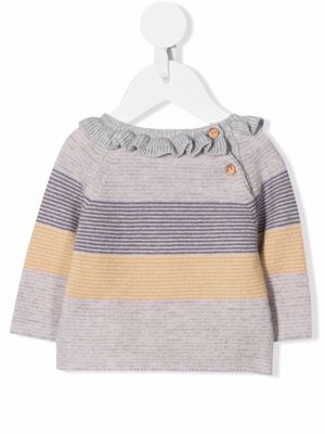 Knot striped tricot-knit jumper - Grey
