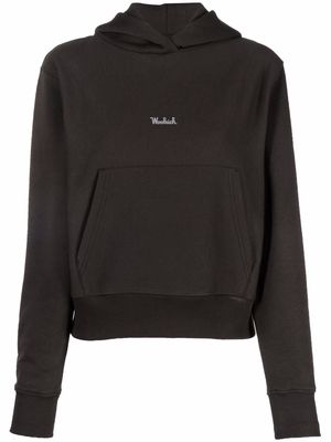 Woolrich logo-print cotton-blend hoodie - Black
