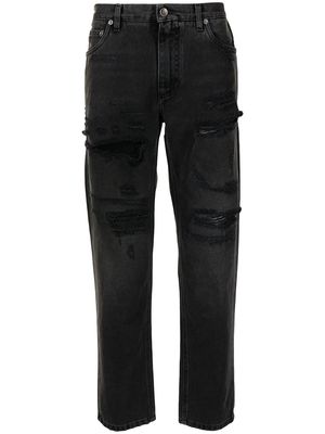 Dolce & Gabbana high-waisted ripped jeans - Black