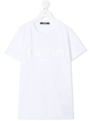 Balmain Kids logo-print T-shirt - White