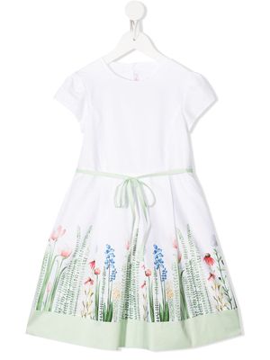 Il Gufo floral-print cotton dress - White