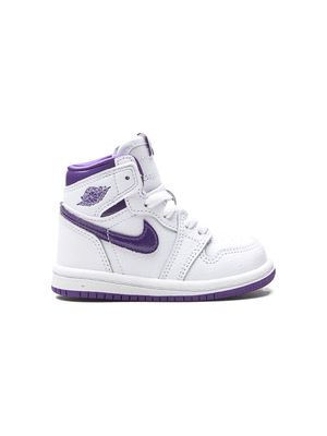 Jordan Kids Air Jordan 1 Retro High TD "Court Purple" sneakers - White