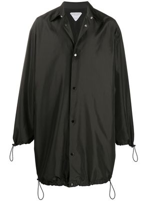 Bottega Veneta button-up midi raincoat - Black
