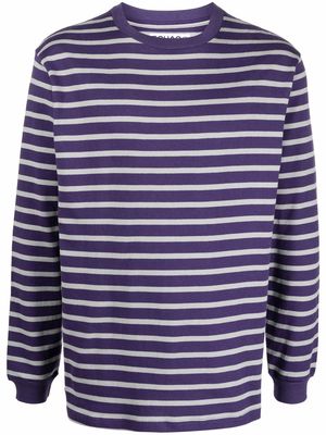 CLOT horizontal-stripe longsleeved top - Purple