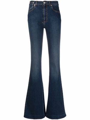 Alexander McQueen mid-rise flared-leg denim jeans - Blue