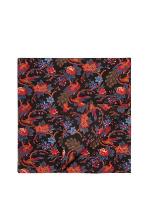 La DoubleJ Pavone-print linen tablecloth - Black