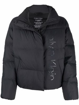 Calvin Klein logo-print puffer jacket - Black