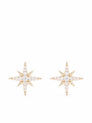 Mizuki 14kt yellow gold medium diamond star stud earrings
