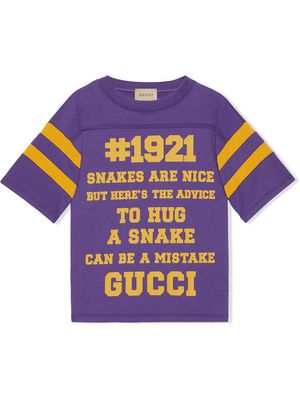 Gucci Kids 1921 To Hug a Snake cotton T-shirt - Purple