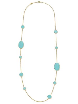 IPPOLITA 18kt yellow gold Polished Rock Candy Multi Shape turquoise station necklace