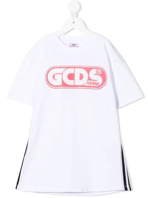 Gcds Kids glitter-detail cotton T-shirt dress - White