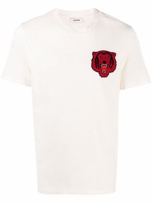 SANDRO Tiger appliqué T-shirt - Neutrals