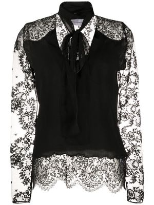 Faith Connexion lace sleeve blouse - Black