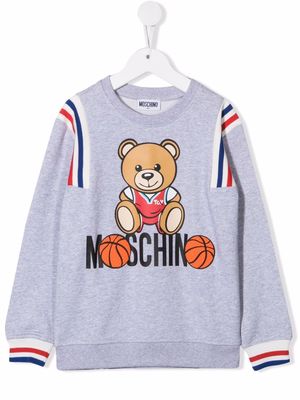 Moschino Kids logo-print long-sleeve sweatshirt - Grey