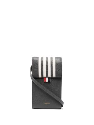 Thom Browne four-bar stripe phone bag - Grey