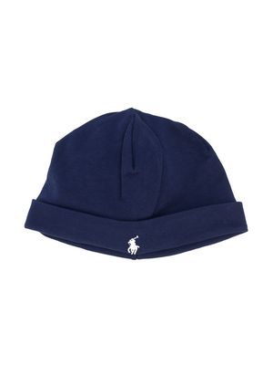 Ralph Lauren Kids logo embroidered beanie hat - Blue