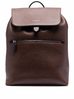 Aspinal Of London Reporter grained-effect backpack - Brown