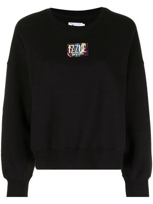 izzue logo patch sweatshirt - Black