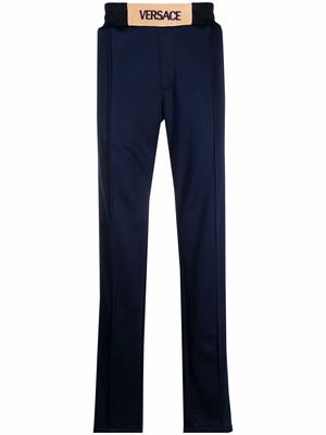 Versace side-stripe track pants - Blue