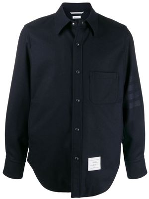 Thom Browne flannel tonal 4-Bar shirt jacket - Blue