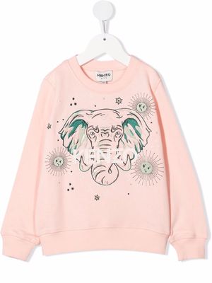 Kenzo Kids elephant print sweatshirt - Pink