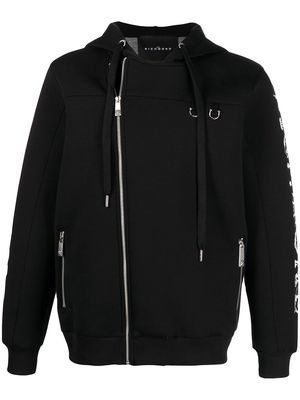 John Richmond Chassin zipped logo hoodie - Black