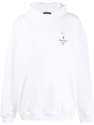 Balenciaga Paris Olympics embroidery hoodie - White