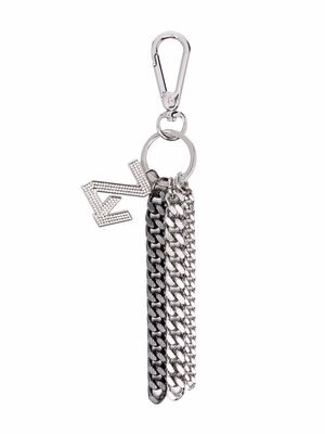 Zadig&Voltaire crystal-embellished cable-link keyring - Metallic