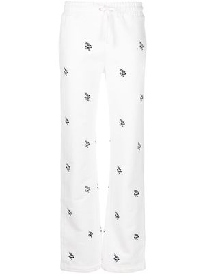 RED Valentino floral-embroidered track pants - White