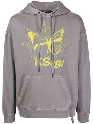 Ksubi logo-print cotton hoodie - Neutrals