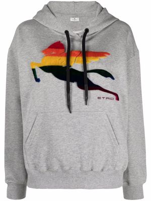 ETRO Pegaso jersey hoodie - Grey