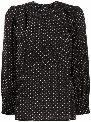 A.P.C. Maylis micro-geometric print blouse - Black