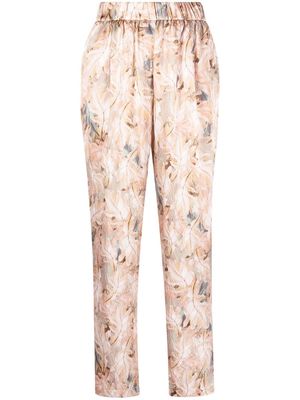Forte Forte leaf-print trousers - Neutrals