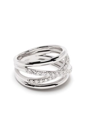 LEO PIZZO 18kt white gold diamond Waves ring - Silver