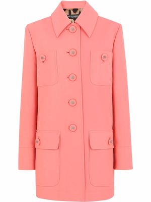 Dolce & Gabbana longline wool coat - Pink