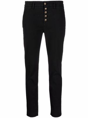 DONDUP slim-cut cropped trousers - Black