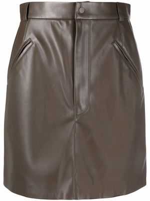 12 STOREEZ faux-leather mini skirt - Brown