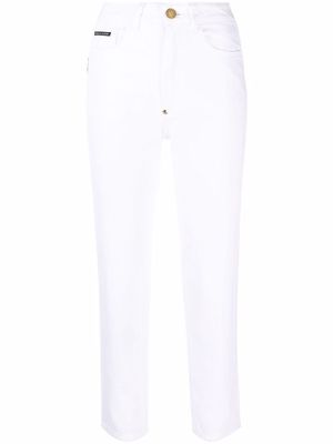 Philipp Plein boyfriend cropped jeans - White