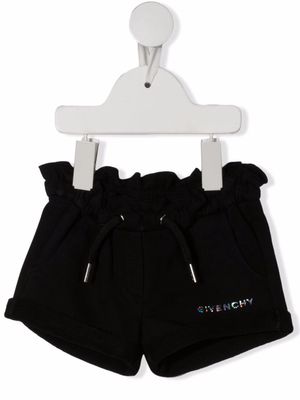 Givenchy Kids logo-print drawstring-waist shorts - Black