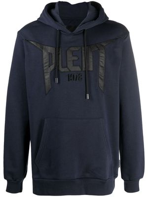 Philipp Plein appliqué logo patch hoodie - Blue