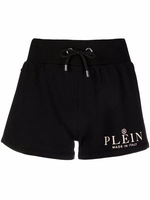Philipp Plein Iconic Plein logo-print track shorts - Black