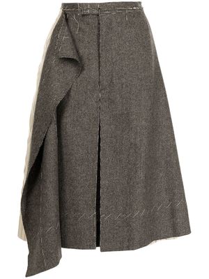 Maison Margiela asymmetric wool-panel shorts - Grey