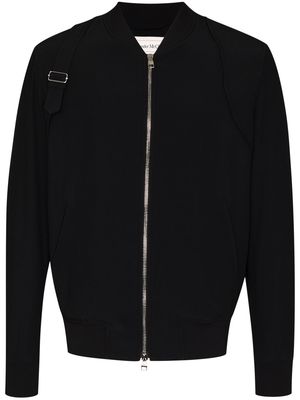 Alexander McQueen harness detail bomber jacket - Black